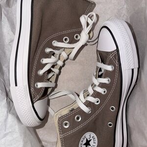BRAND NEW Converse High Top Sneakers - Brown/White